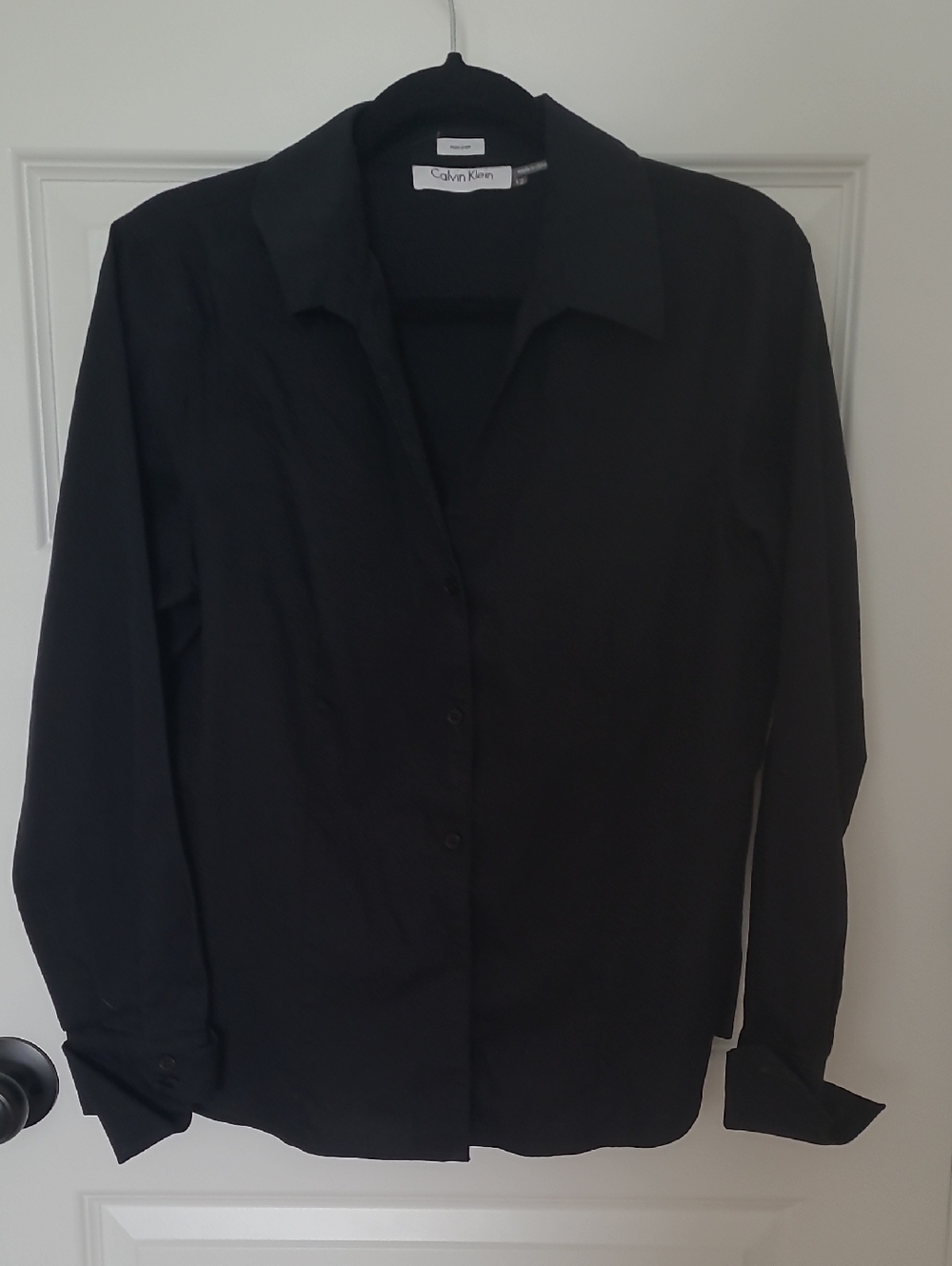 Calvin Klein Solid Black Long-Sleeve Shirt
